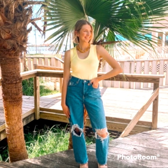 Preview International Nordstrom Yellow Tank Top. - Picture 1 of 3